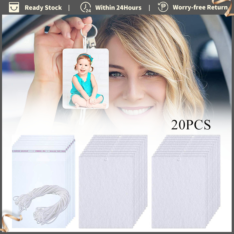10Pack Felt Sublimation Set Pre-DIY Air Freshener Blanks with 10m Rope ...