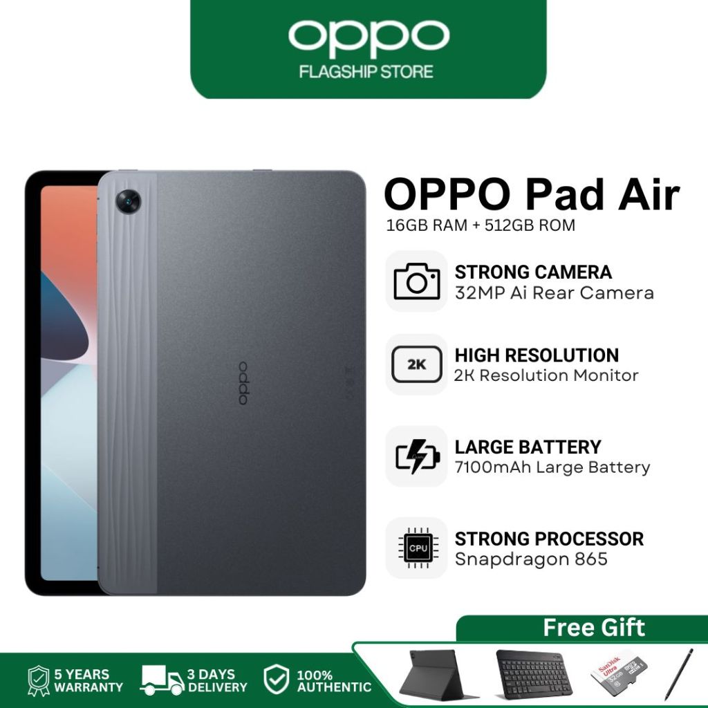OPPO TAB Dual Sim 11.2 Inches 5G Android 12 Tab [16GB RAM 512GB ROM] Online Learning Tablet