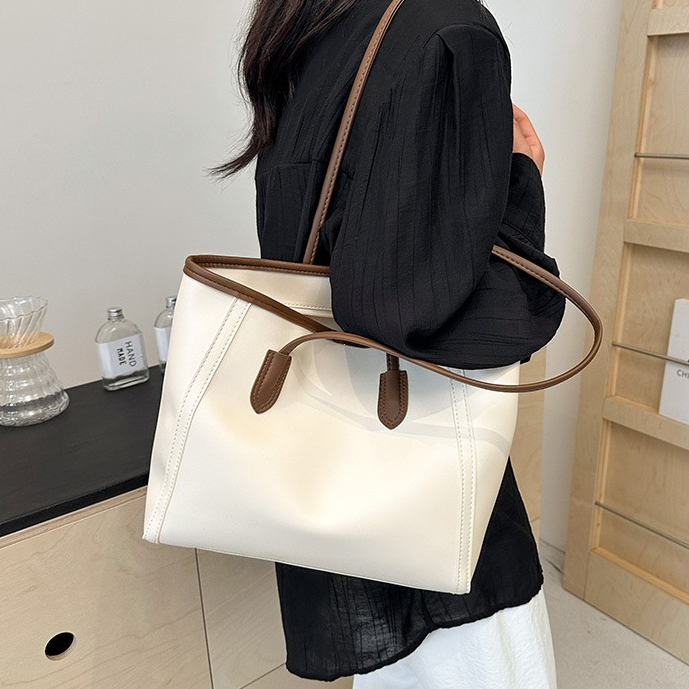 Muma Leather Large Woman Shopping Tote Bag With Zipper Shoulder Bags For Women Office bag - Image 7