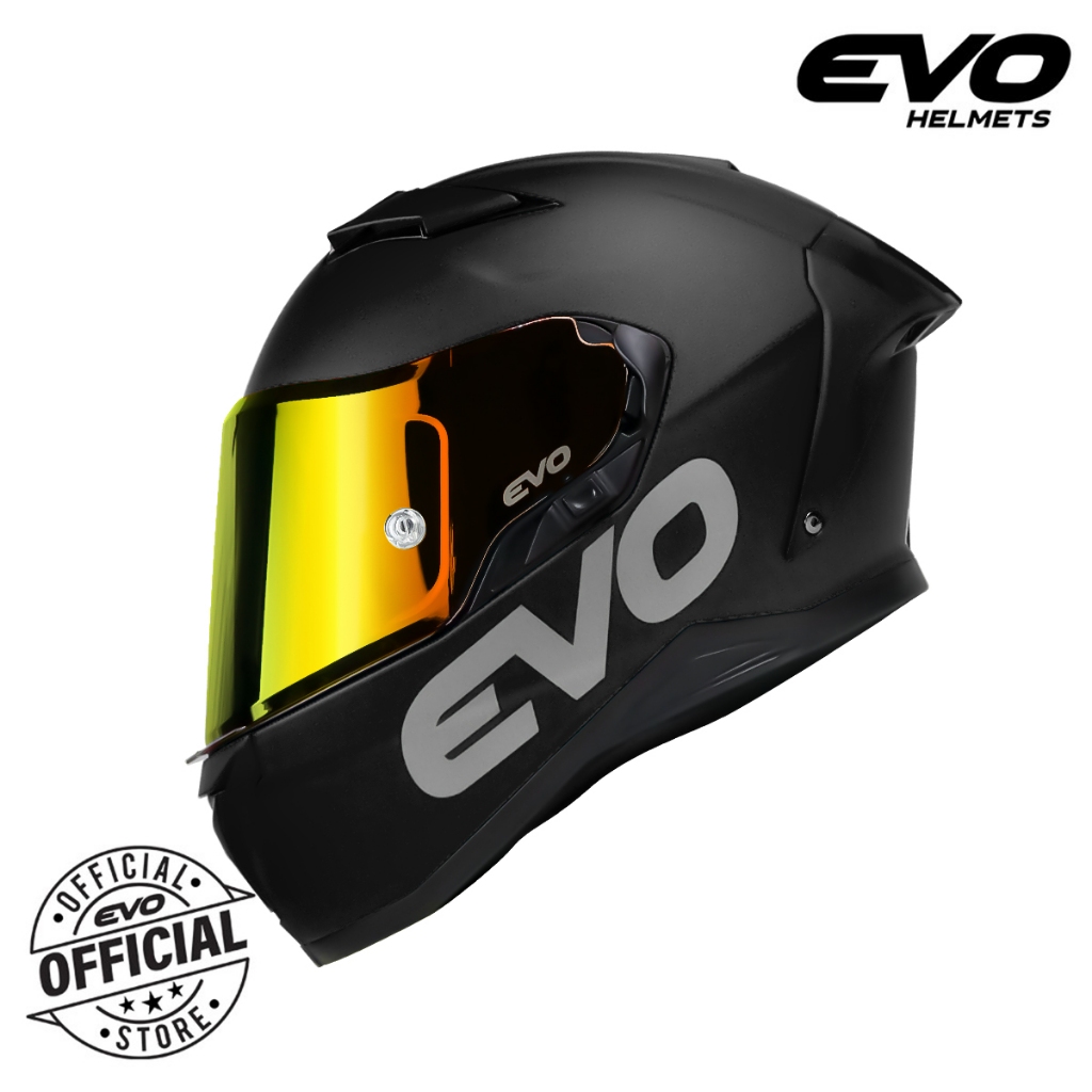 EVO XT-300 Plain Full Face Dual Visor Helmet Motorcycle With Free Clear Lens — view 4