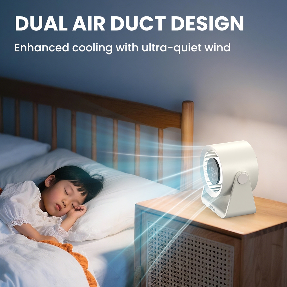 Orashare DF03L 10000mAh Rechargeable Desk Fan with LED Light 100 Gears Silent High Speed Table Fan - Image 6