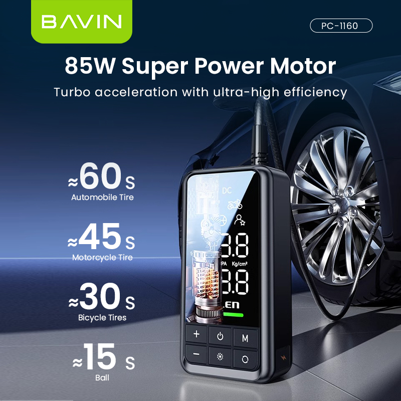 BAVIN PC1160 2-IN-1 Jump Starter & Air Compressor 10400mAh Portable Rechargeable Emergency Powerbank - Image 2