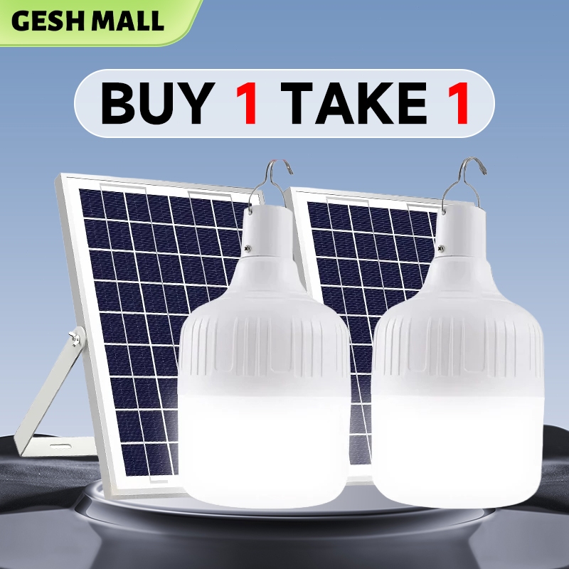 Gesh Solar Light Bulb Outdoor Waterproof LED Solar Light Buy 1 Take 1Indoor Light With Pannel