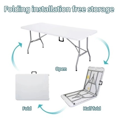 4/5/6FT Heavy Duty Folding Table - Portable Dining/Camping |School | Indoor Outdoor Church/Party - Image 2