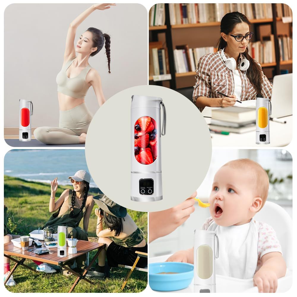 【Free Gift】Portable Juicer 12 Blade Head 3 Gears Adjustable Double Cover Design Long-lasting - Image 7