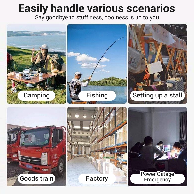 Solar electric fan 12“ 14” 16“ electric fan with solar fan and USB led lights stand electric fan - Image 2