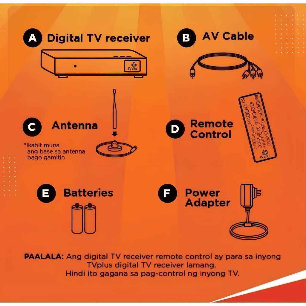ABS-CBN Orginal TV PLUS [Complete Set] Digital TV Converter Box TV Receiver For TV - Image 4