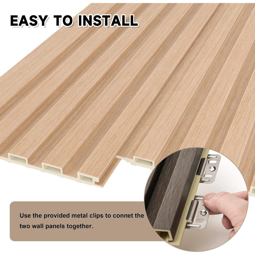 10/20/30PCS Durable WPC Wall Panel with Waterproof Grille Ideal for TV Background Decoration - Image 6