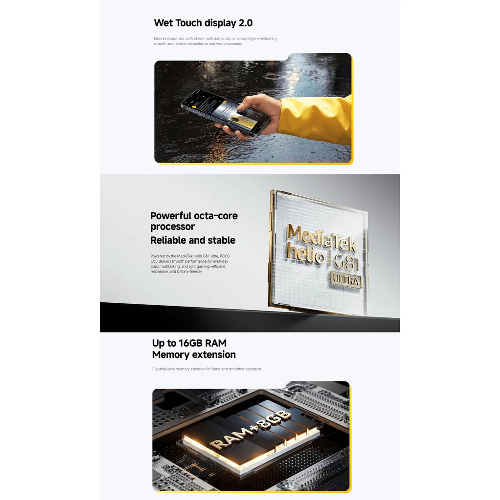 Poco C85 Smartphone | MediaTek Helio G81 Ultra | 6.9" IPS LCD Display | Single Rear Camera 50MP - Image 6