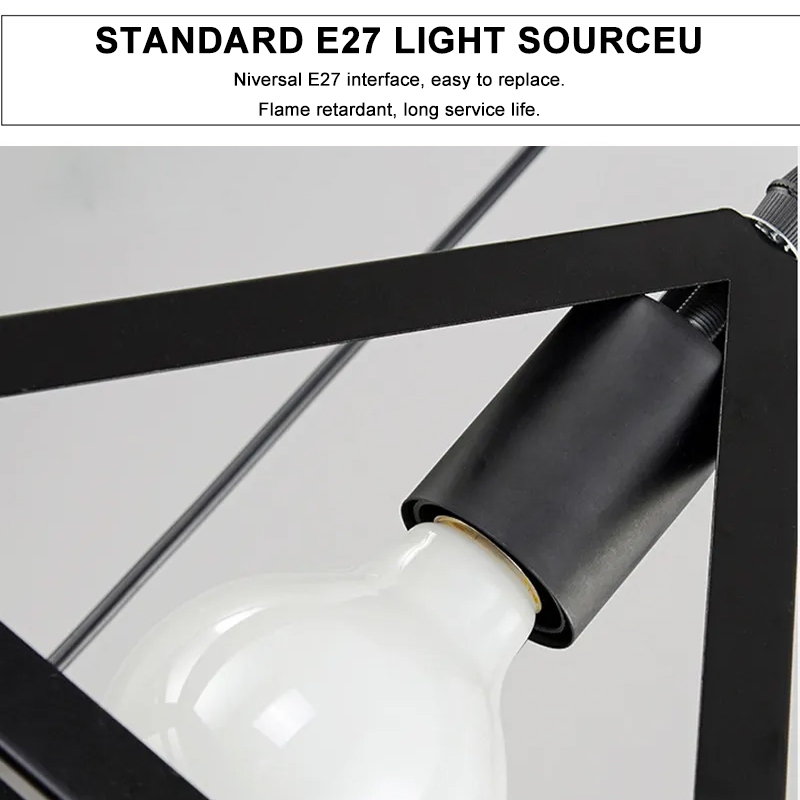 ECONN Pendant Light Iron Art 3-Head Chandelier Ceiling Light for Dining Cafe Drop Light - Image 3