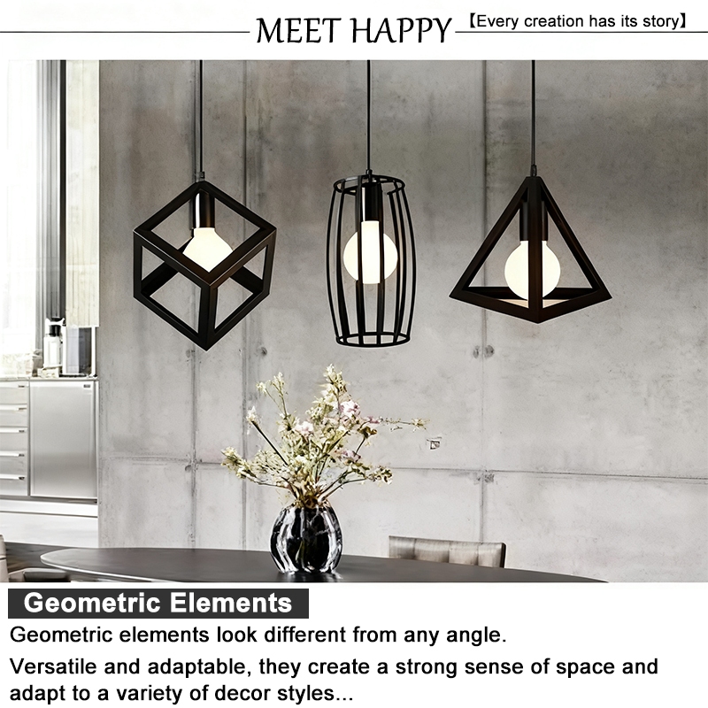 ECONN Pendant Light Iron Art 3-Head Chandelier Ceiling Light for Dining Cafe Drop Light - Image 5