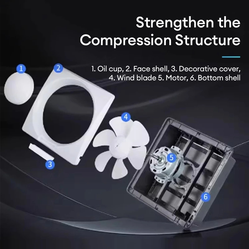 OOKAS Strong Wind Quiet Exhaust Fan Ceiling Standard Wall Household For Kitchen,Room,Bathroom Fan - Image 4