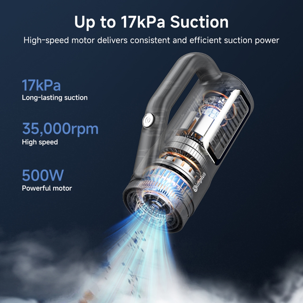 Simplus Vacuum Cleaner 17000Pa Strong Suction 3 in 1 Portable Handheld Multi-use Ultra Quiet - Image 2