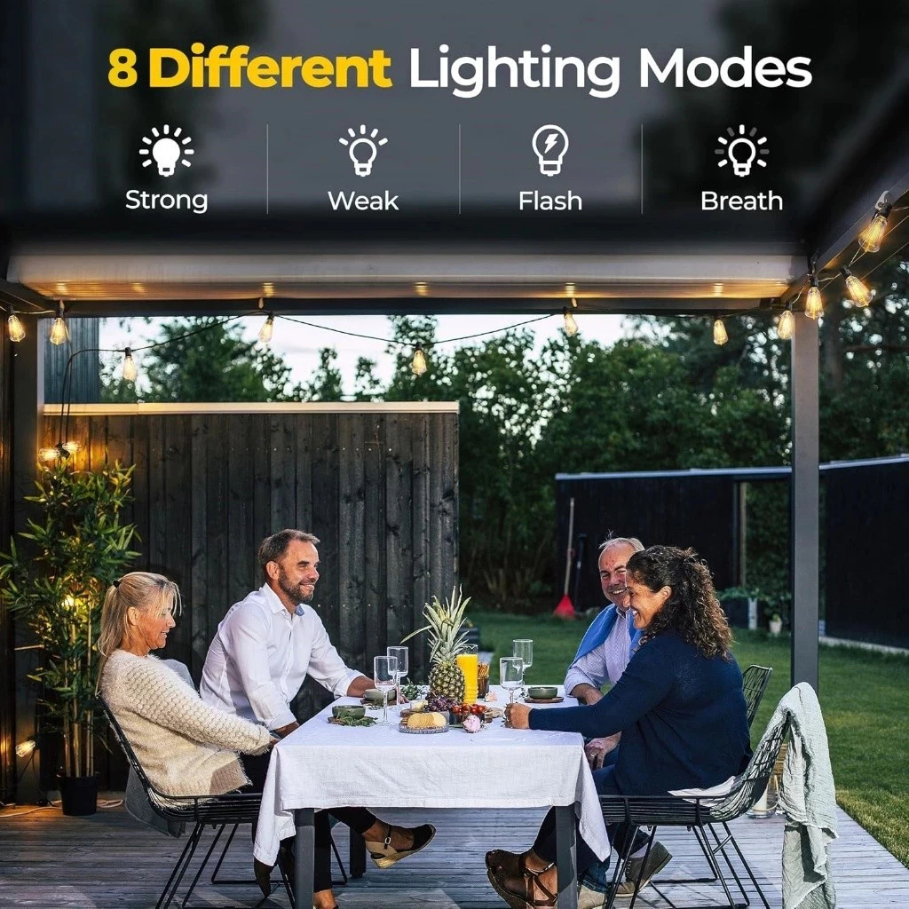 ST38/G40 LED Solar Light Outdoor Waterproof Bulb String Light Cafe Lights Garden Lights Hanging — view 6