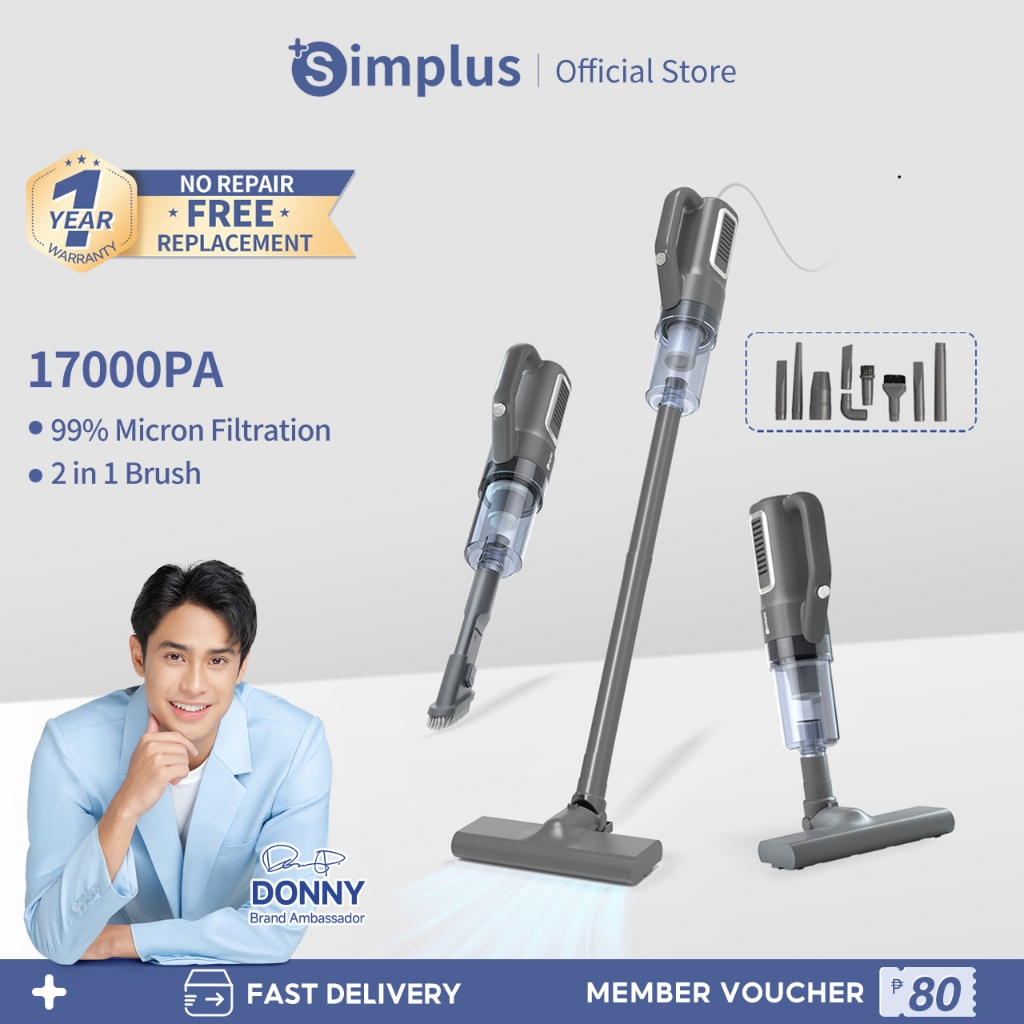 Simplus Vacuum Cleaner 17000Pa Strong Suction 3 in 1 Portable Handheld Multi-use Ultra Quiet
