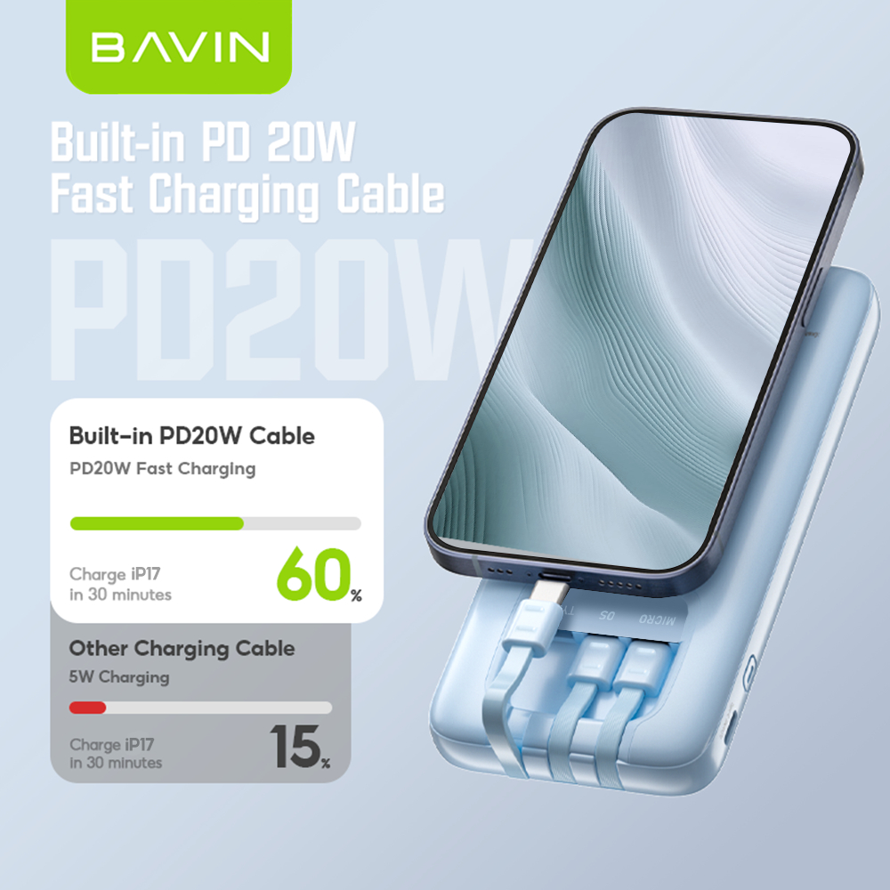 BAVIN PC1072 10000mAh / PC1102 20000mAh 22.5W Powerbank Fast Charging w/LED Display for iP 16 Series - Image 2