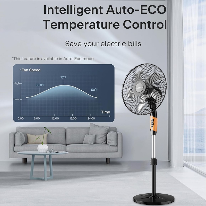 Gold Star 16 Inch Solar Fan Powerful Electric Fan Wall Fan Multifuction Stand Fan Rechargeable Fan - Image 3