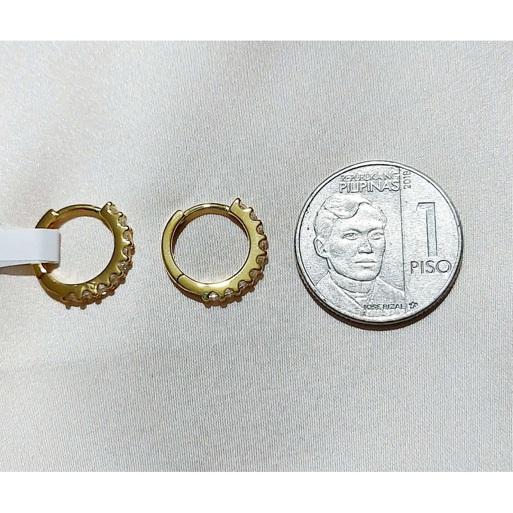 Small Loop with Diamond Earrings product photo 3