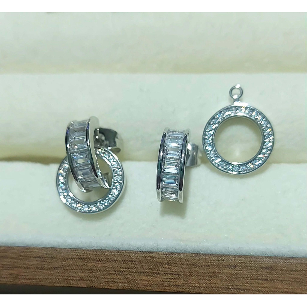 CD Door Knocker Inspired Stud Earrings with Diamonds – 18K Gold Vermeil
