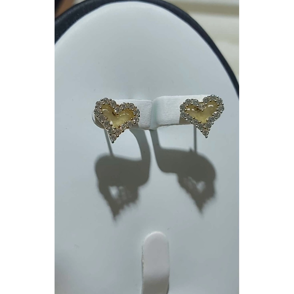 Open Heart Diamond Stud Earrings | 1cm | 18K Gold Vermeil product photo 5