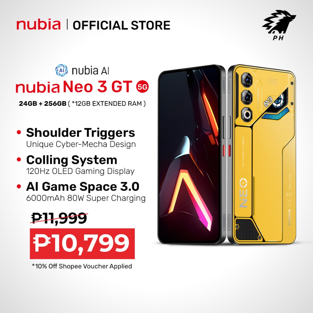 NUBIA NEO 3 GT 5G [12GB RAM + 256GB ROM] | 6.8"fHD+ 120Hz OLED Display | nubia AI
