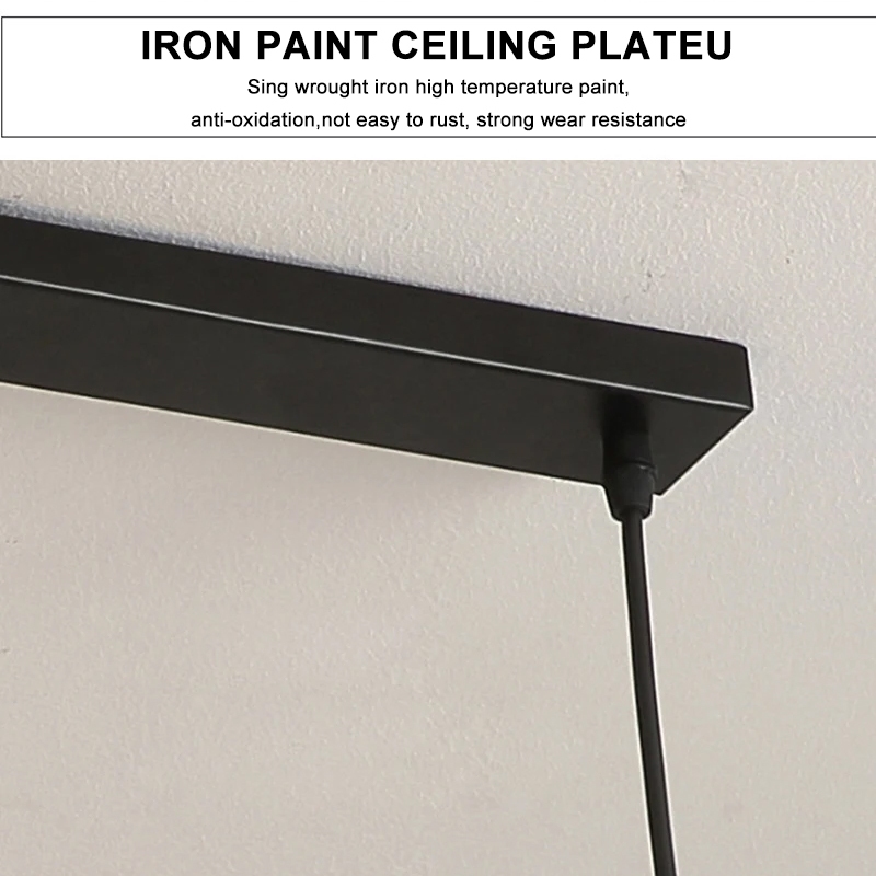 ECONN Pendant Light Iron Art 3-Head Chandelier Ceiling Light for Dining Cafe Drop Light - Image 4