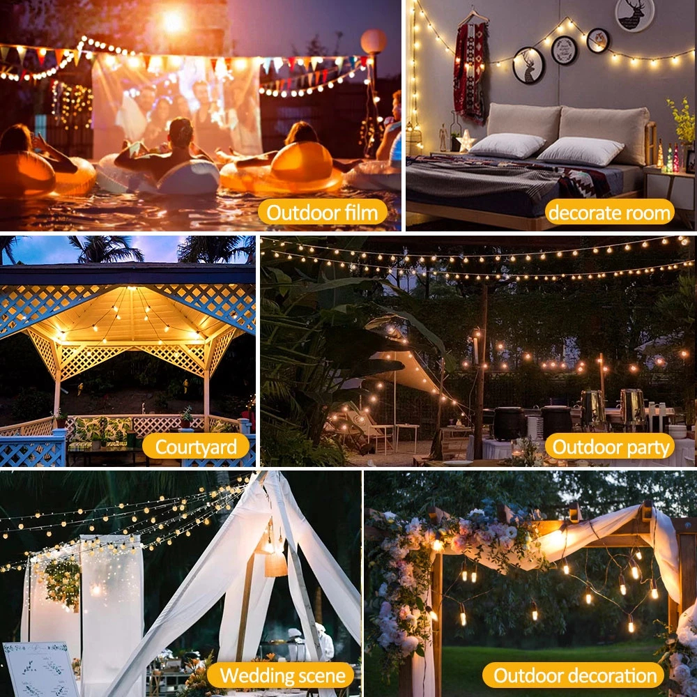 ST38/G40 LED Solar Light Outdoor Waterproof Bulb String Light Cafe Lights Garden Lights Hanging — view 8