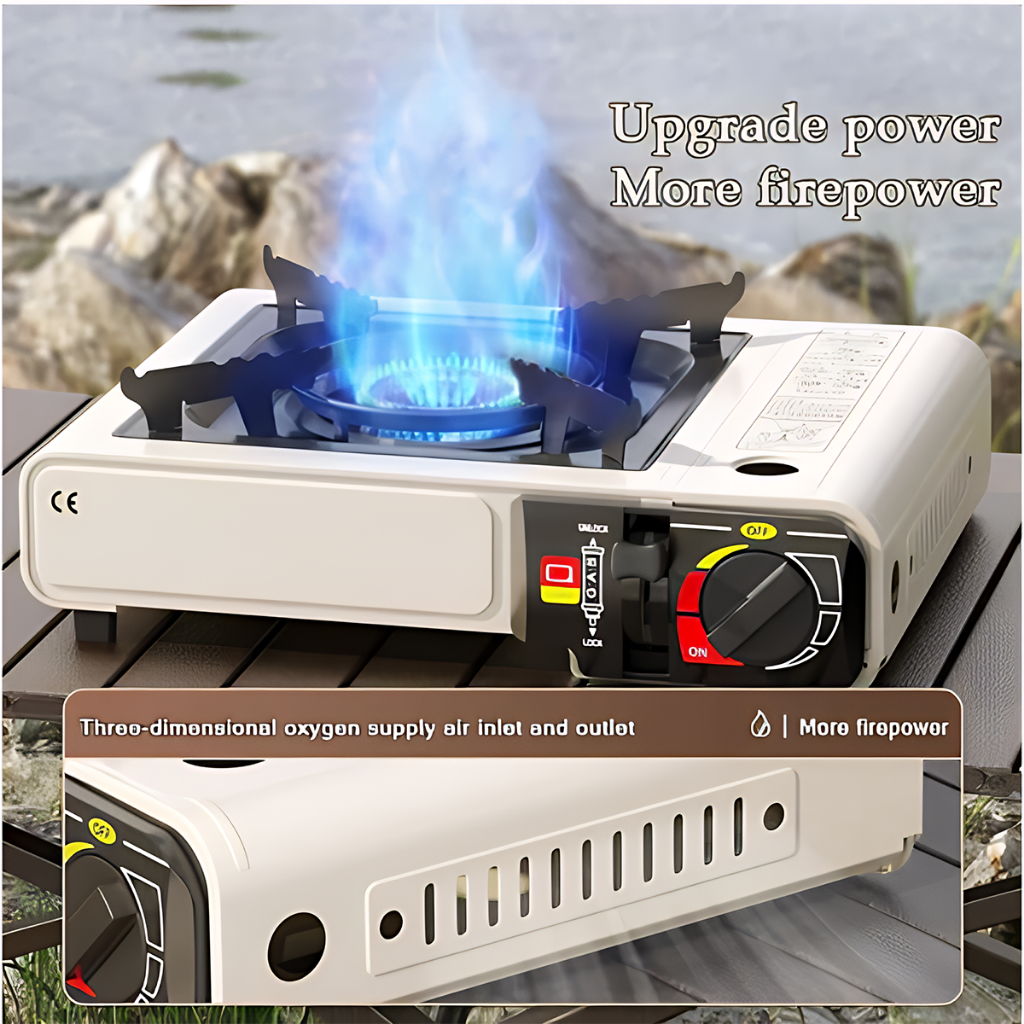 2 in 1 portable butane gas stove with box outdoor camping Windproof Cassette Furnace Picnic Burner - Image 6