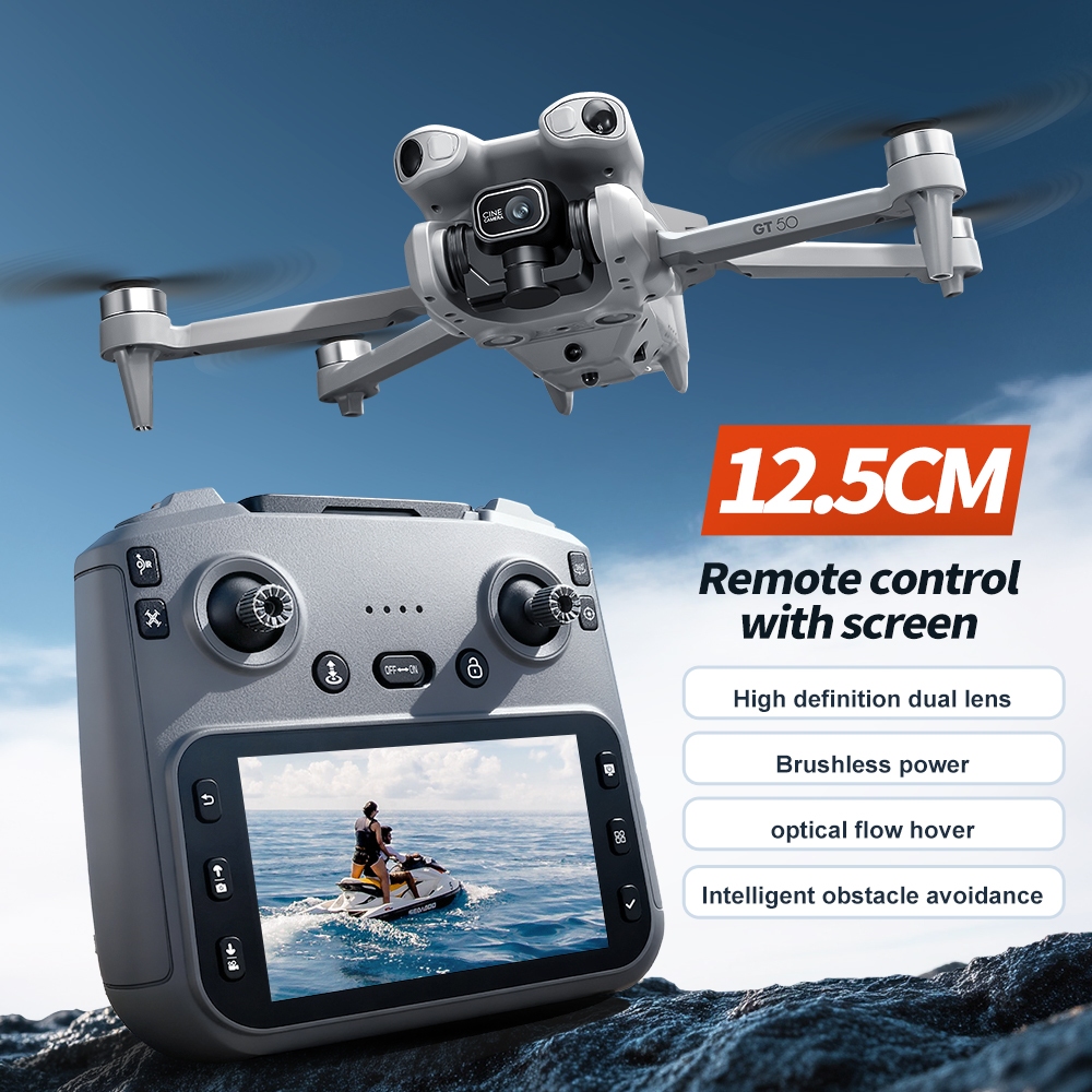 GT50 PRO Drone 4K HD Camera Aerial Photography 5.5-inch Screen Remote Control Optical Flow — view 4