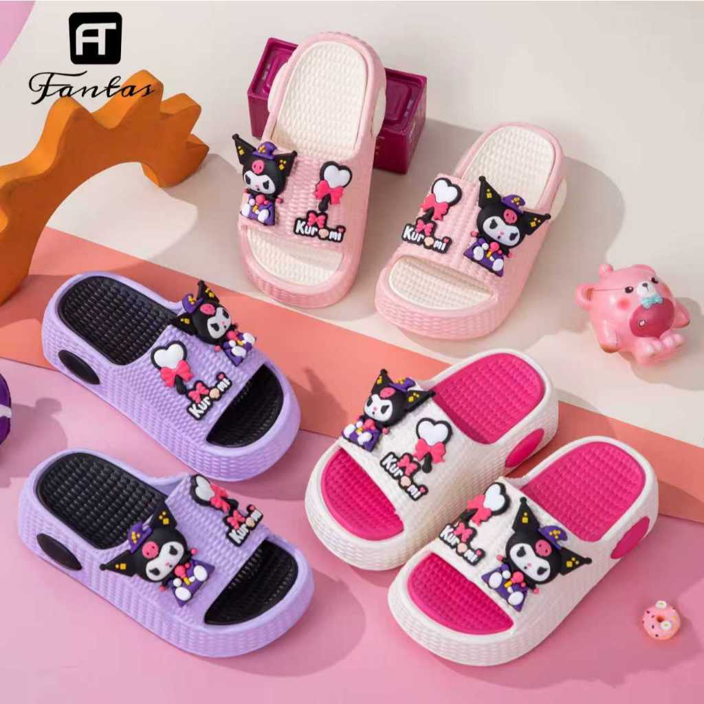 Kuromi Slippers for Kids EVA High quality Thick Soled Sandals Outdoor Indoor Girls Shoes - Image 7