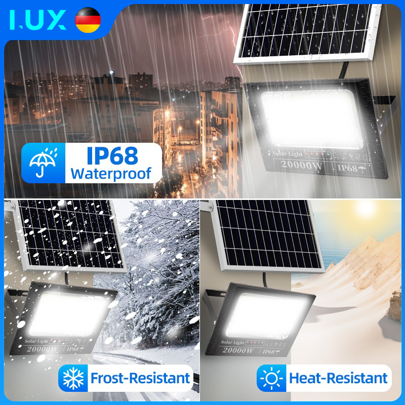 Solar Flood Light Solar Light Outdoor Waterproof IP68 Led Flood Street Lamp With Remote With Panel - Image 6