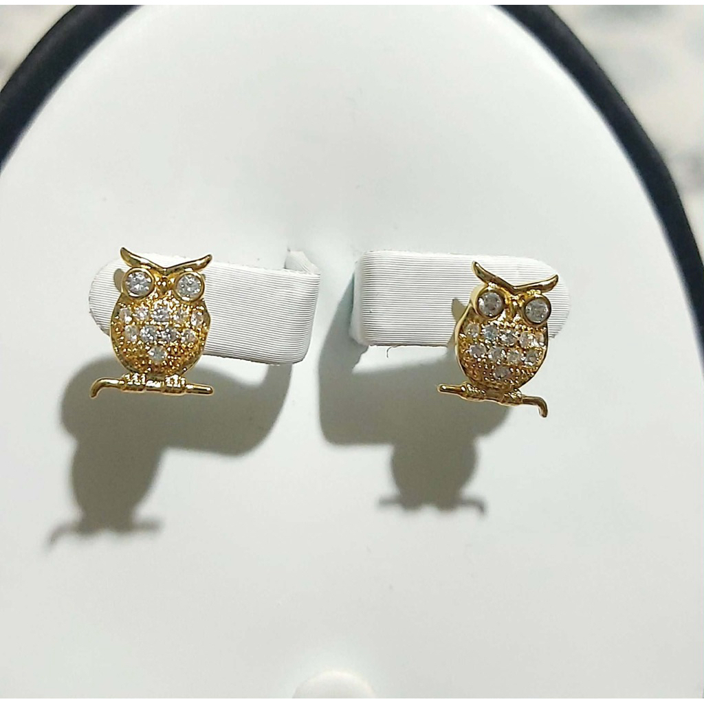 Owl Stud Earrings with Diamonds product photo 1