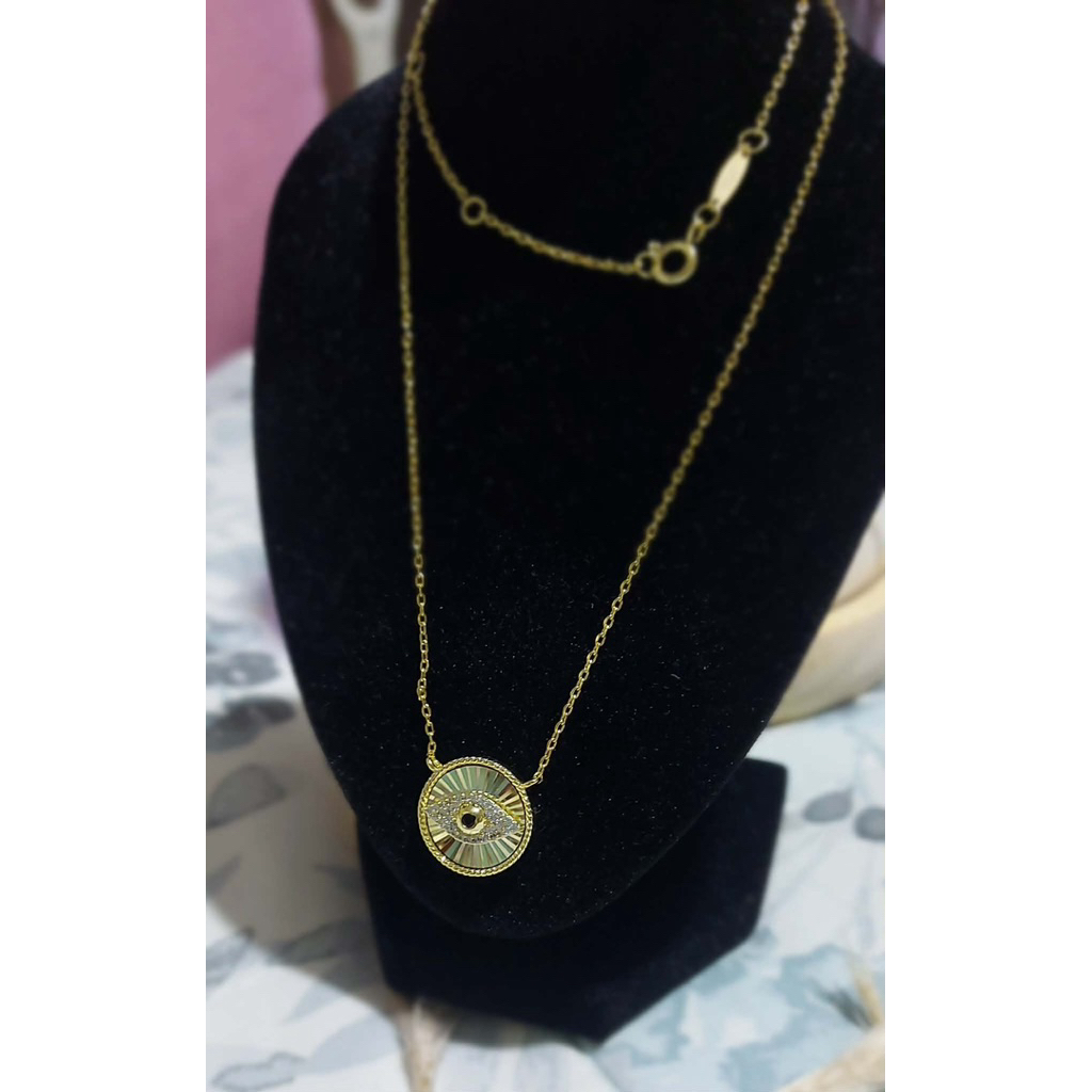 Anti Evil Eye Necklace in Yellow Gold Setting | Adjustable 16–18 Inches product photo 2