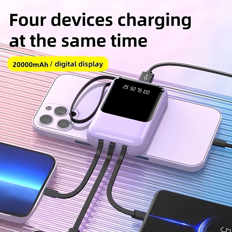Original  20000 mAh Power Bank 22.5W Mini Powerbank Built in Cables Portable fast charging - Image 6