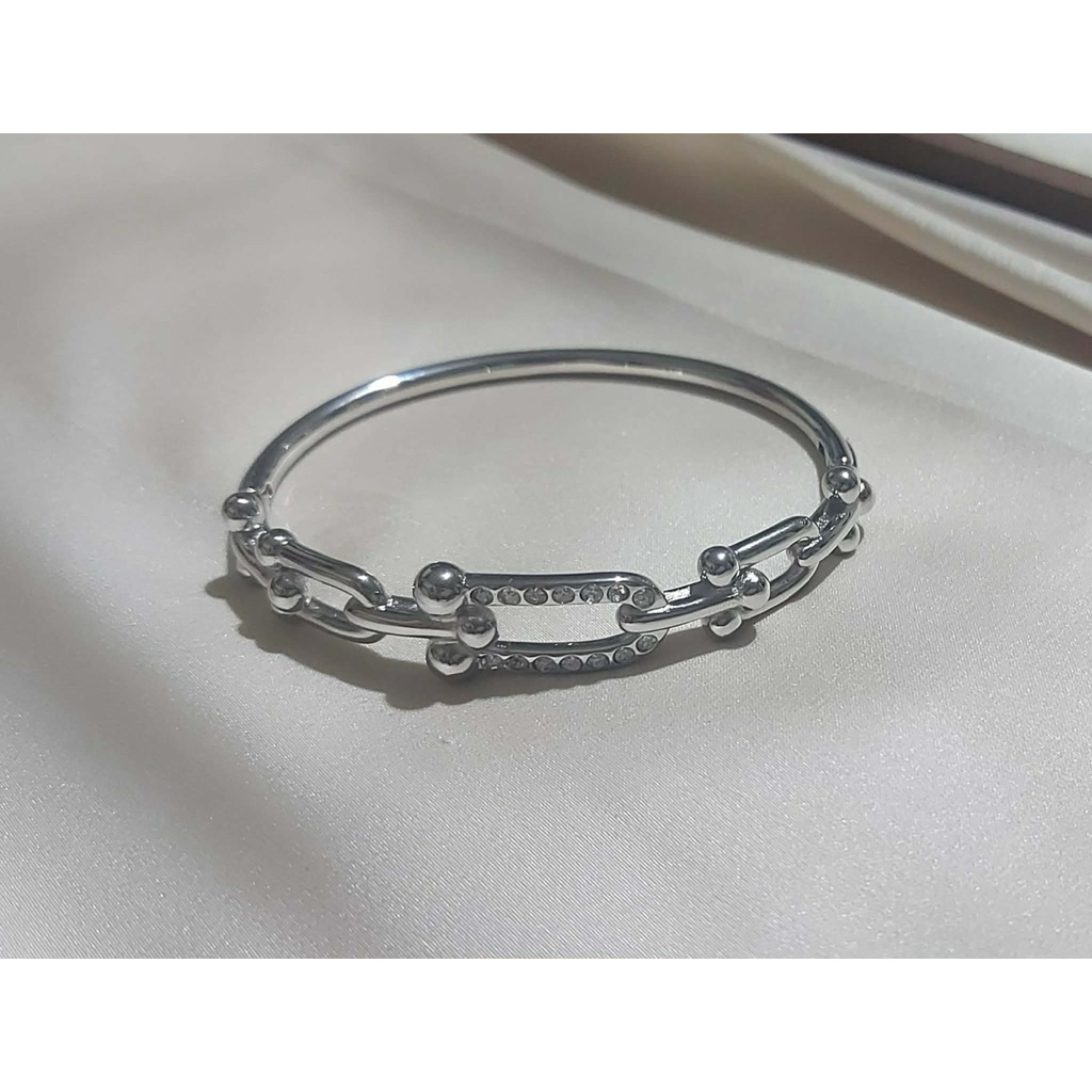 Hardwear Inspired Thin Bangle | 17–17.5 cm | Platinum Setting product photo 3
