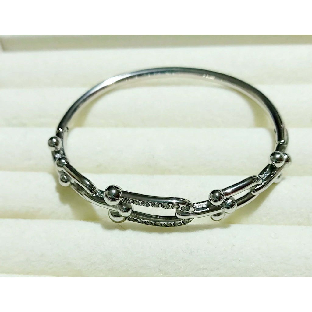 Hardwear Inspired Thin Bangle | 17–17.5 cm | Platinum Setting product photo 2