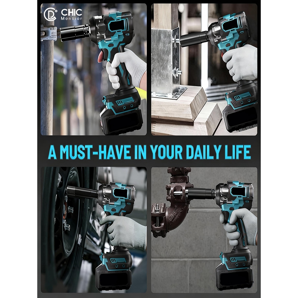 CHIC Electric Impact Wrench Cordless Heavy Duty Original Power Tools 1980VF/1280VF Brushless Ratchet — view 5