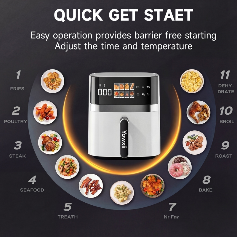 Yowxii LED Air Fryer Touchscreen 7L 9L Oil-Free Microwave Oven Large-Capacity Oven For Baking - Image 4