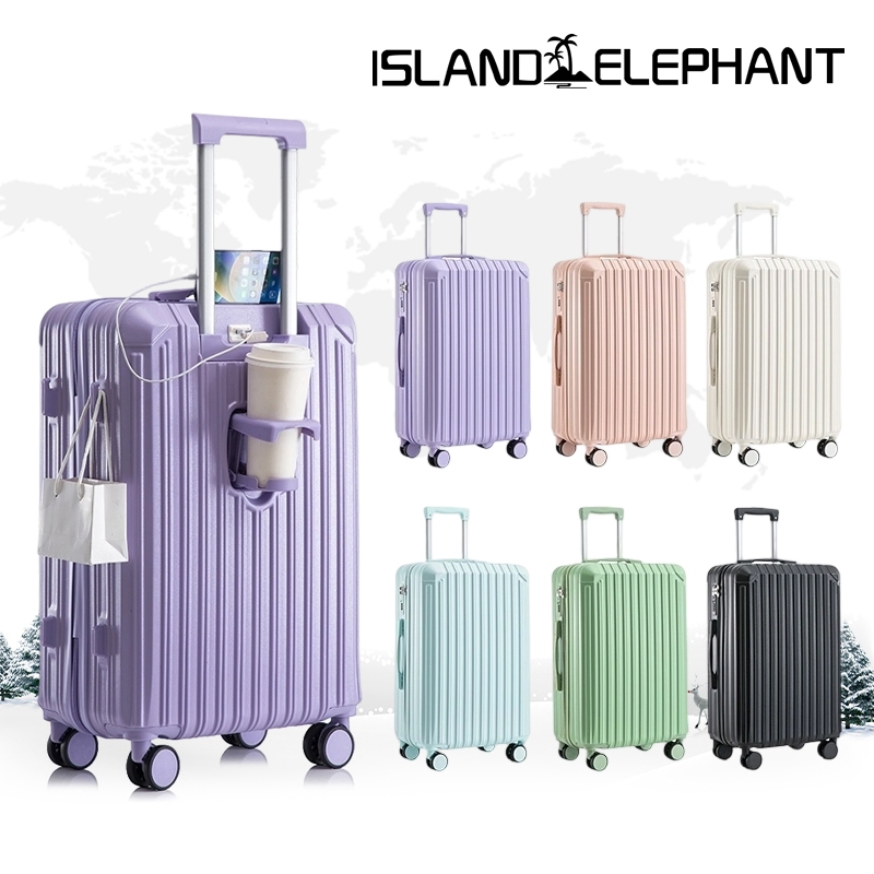 ISLAND ELEPHANT Purple Luggage Travel Bag Hand Carry Luggage Maleta