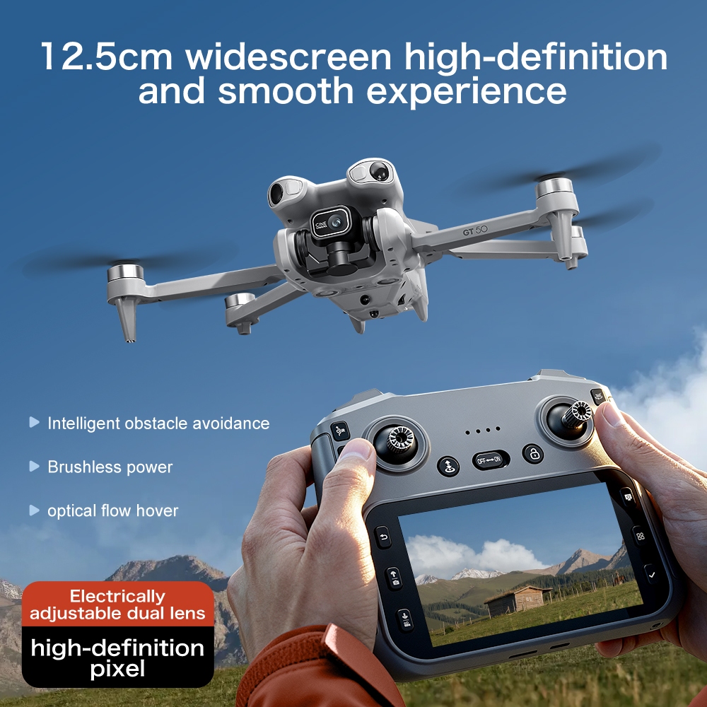 GT50 PRO Drone 4K HD Camera Aerial Photography 5.5-inch Screen Remote Control Optical Flow — view 2