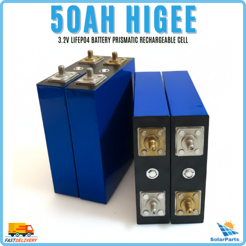3.2V HIGEE 50Ah / 60Ah LiFePO4 Battery Rechargeable Cell Deep Cycle Long Lasting for Solar, DIY
