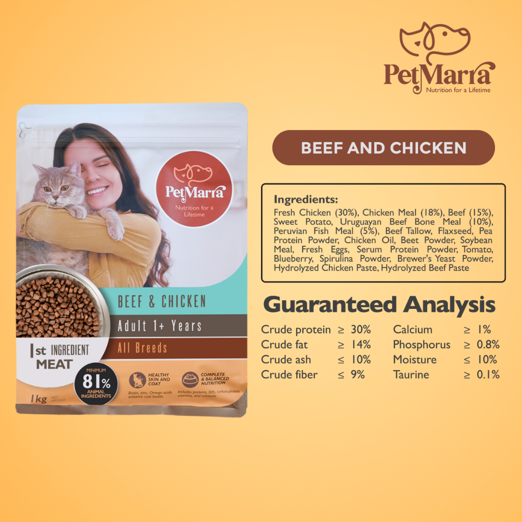 PetMarra Adult Cat Kitten Dry Food Oceanfish Chicken Liver Flavor 1kg Collection cats kibble — view 6