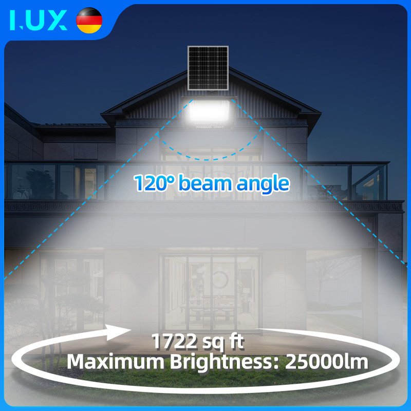 Solar Flood Light Solar Light Outdoor Waterproof IP68 Led Flood Street Lamp With Remote With Panel - Image 4