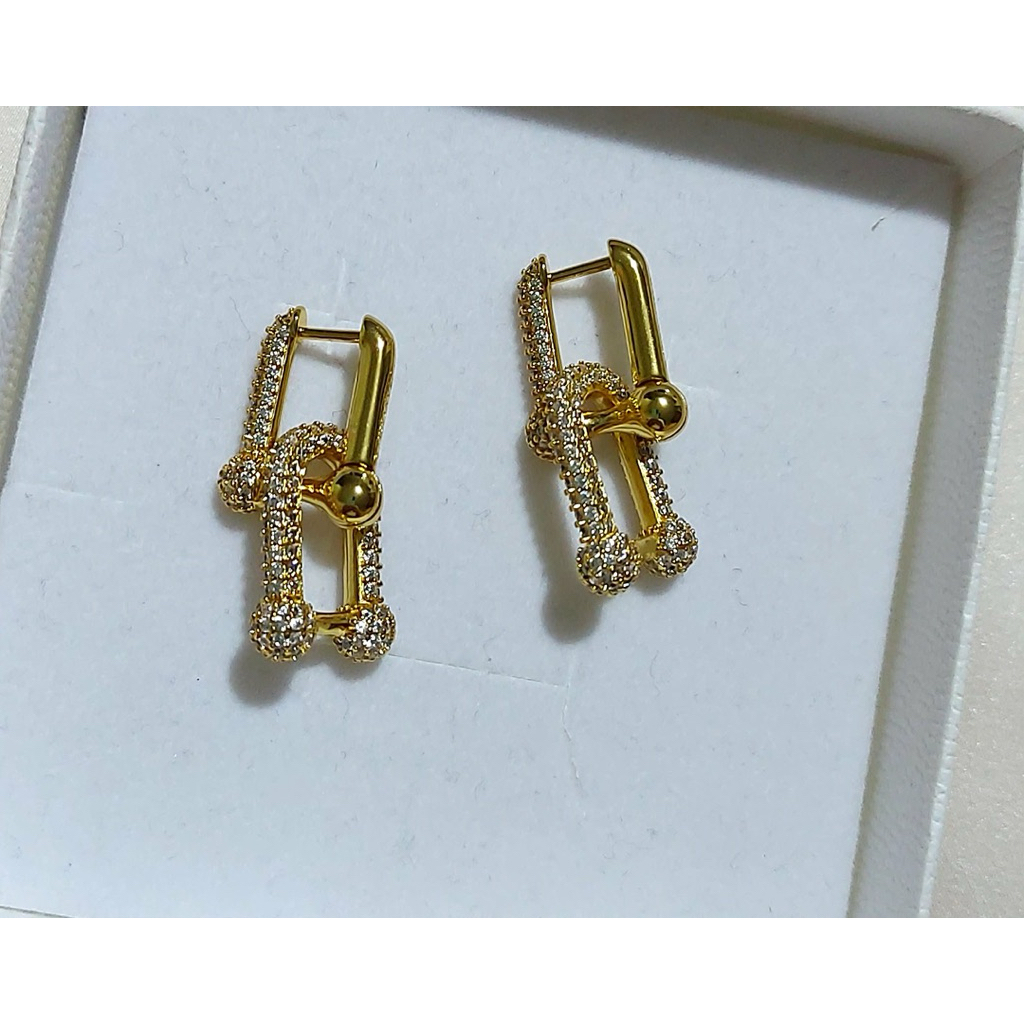 Hardwear Inspired Stud Earrings with Diamonds