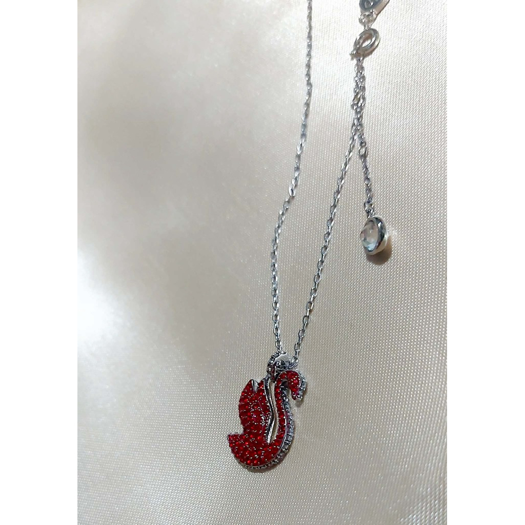 Swan Necklace in Platinum Setting | Adjustable 16–18 Inches product photo 3