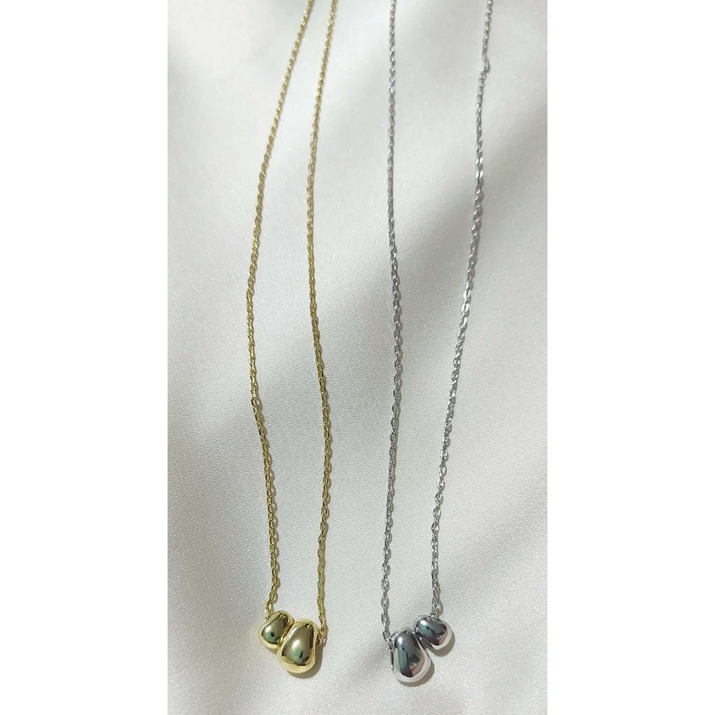 Bottg@ V Inspired Minimalist Double Bead Necklace | Adjustable 16–18 Inches product photo 5