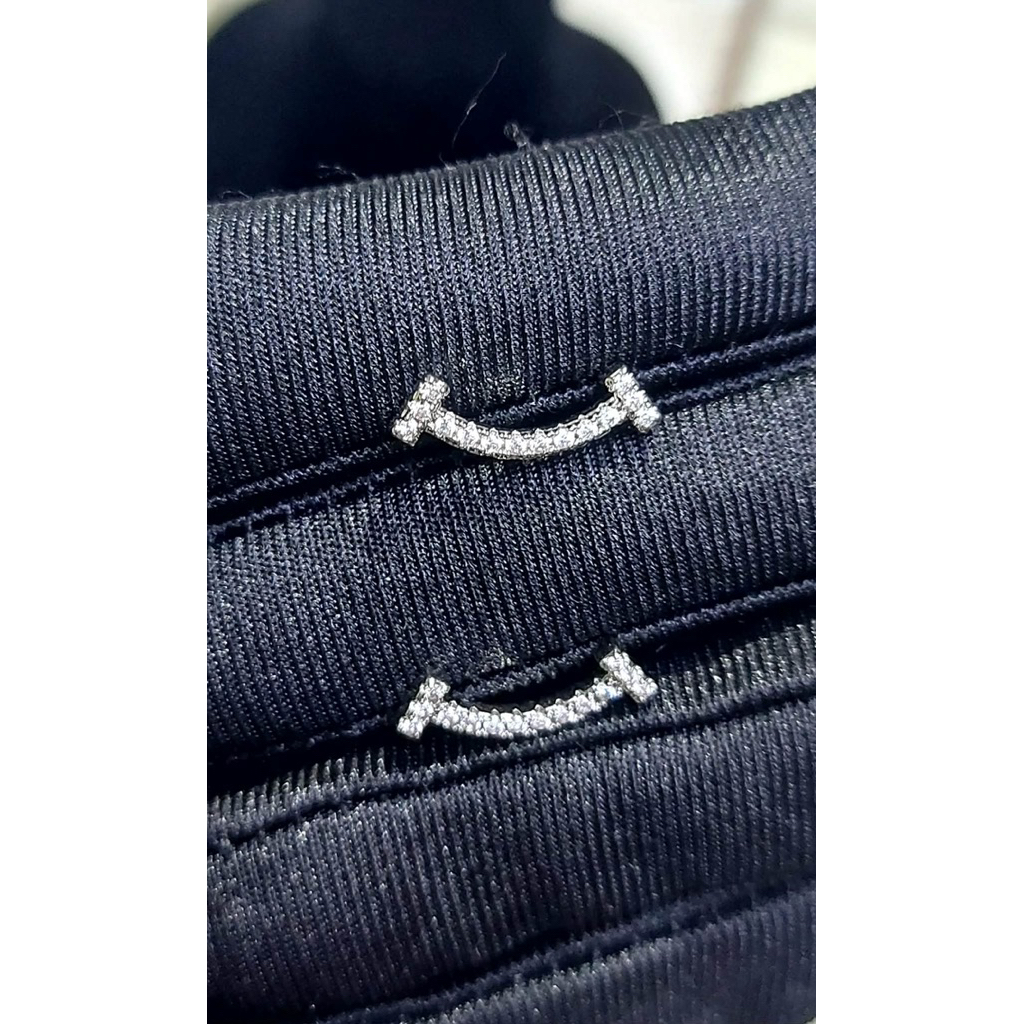 Luxury Curve Diamond Smile Earrings | Platinum Setting product photo 2
