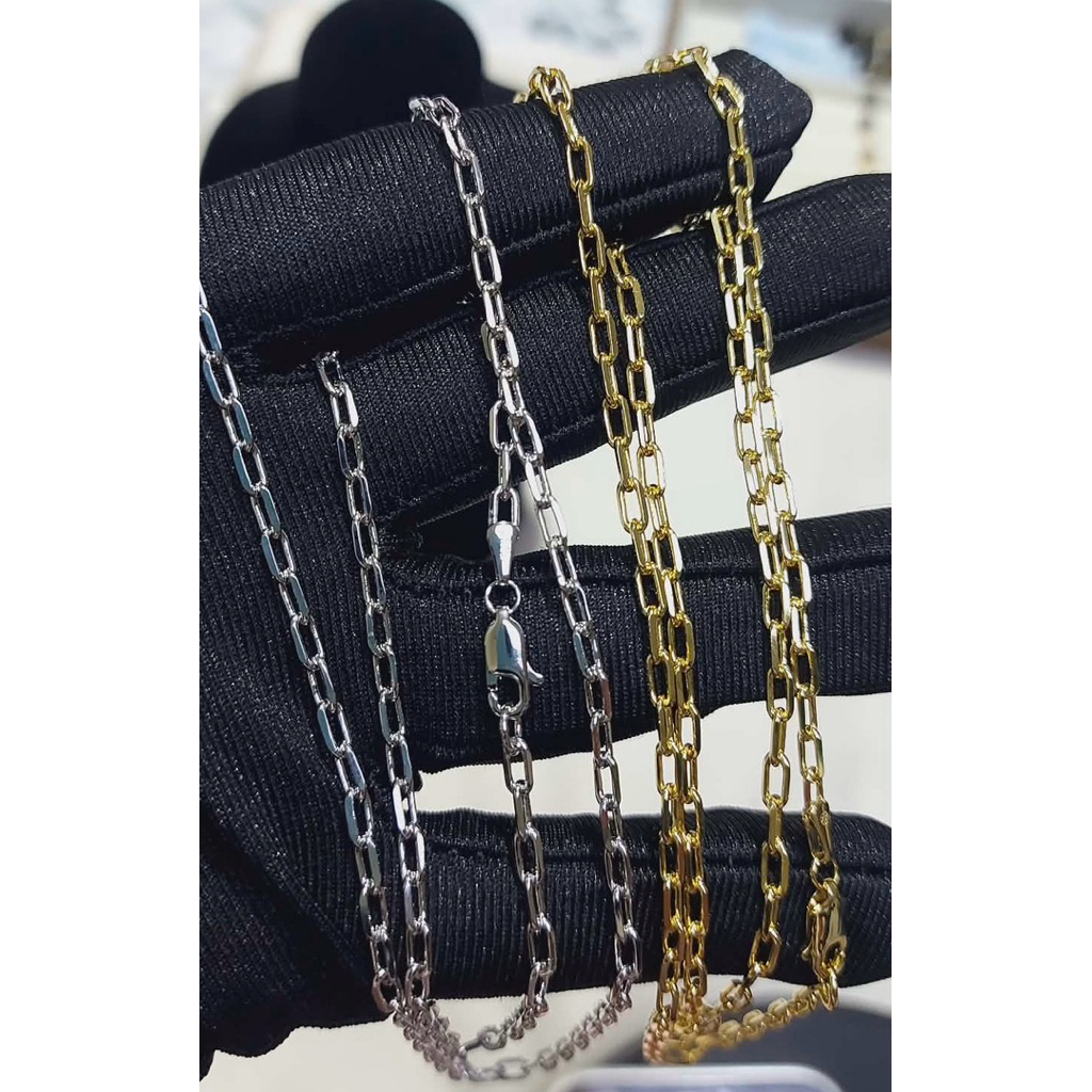 Small Paperclip Chain Necklace | Diagonal Cut | 18 and 22 Inches product photo 1