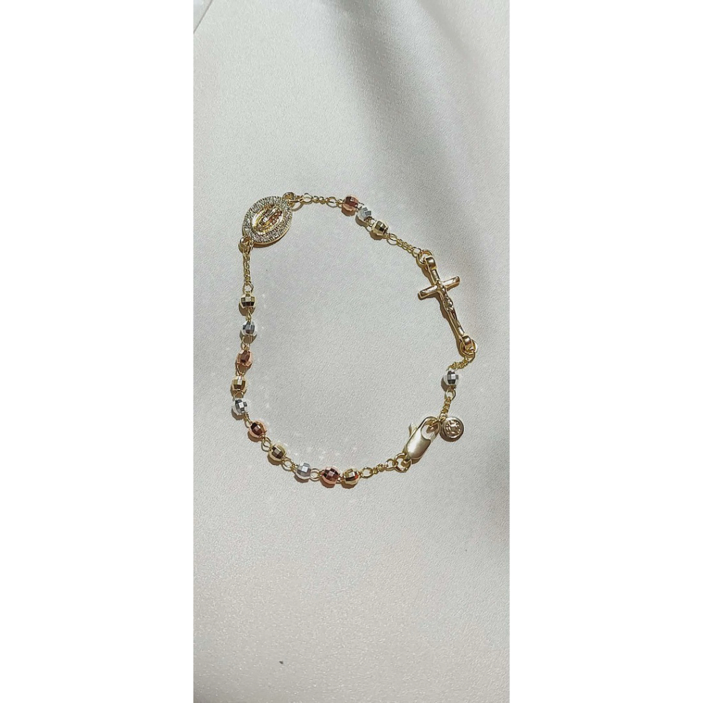 Tri-Color Rosary Bracelet | Miraculous Medal & Crucifix product photo 4