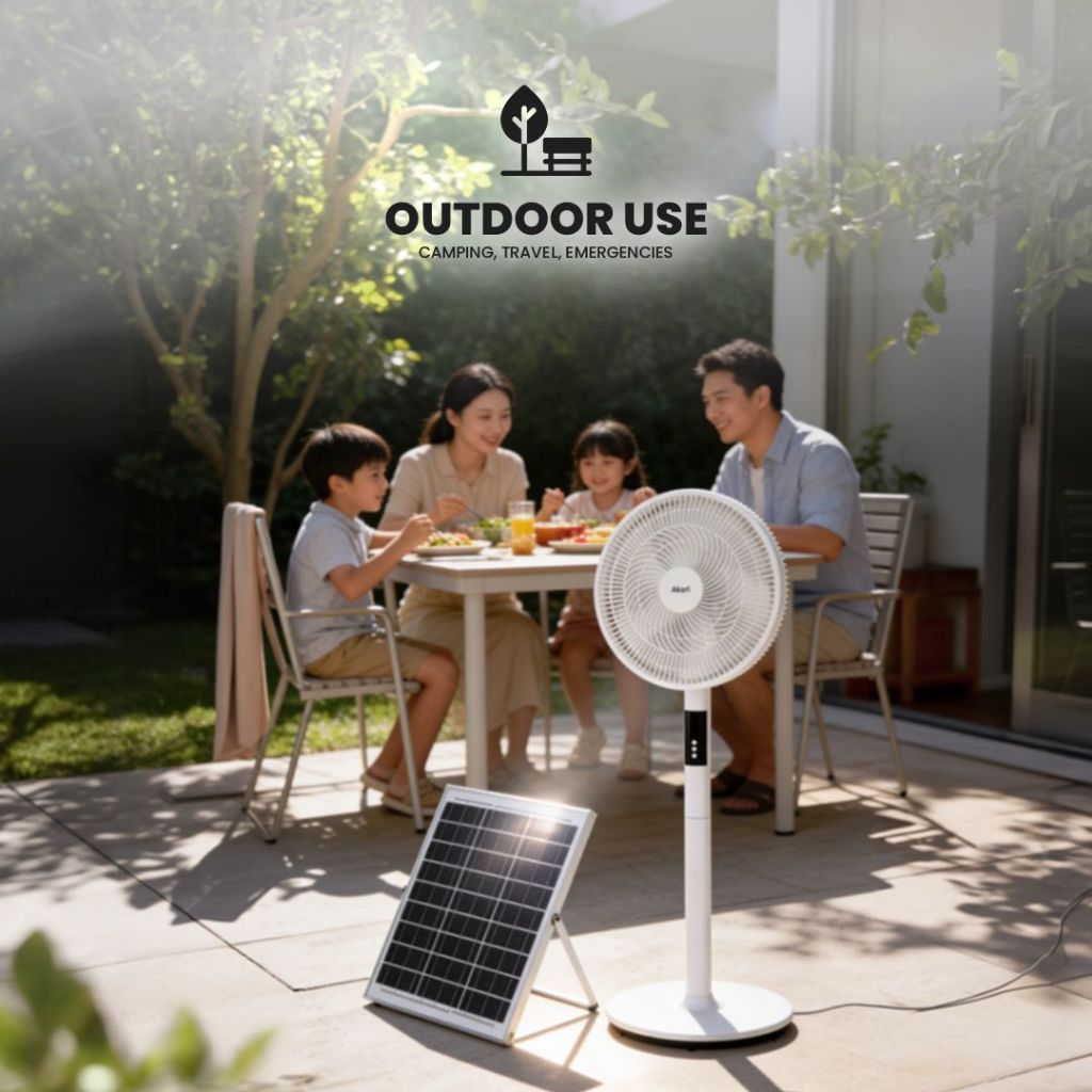 Akari ARSF-S16W Rechargeable Solar Stand Fan |Perfect for Emergency and Brownout | Solar Powered - Image 2